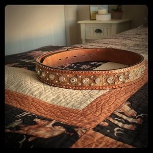 Leather Belt: Swarovski crystal western belt